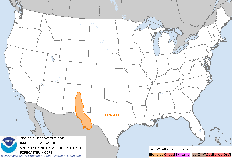 Day 1 Fire Weather Forecast graphic