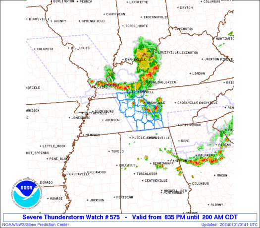 WW0575 Initial Radar image