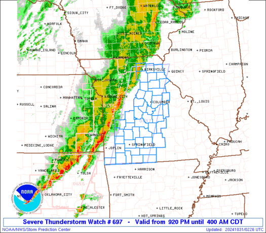 WW0697 Initial Radar image